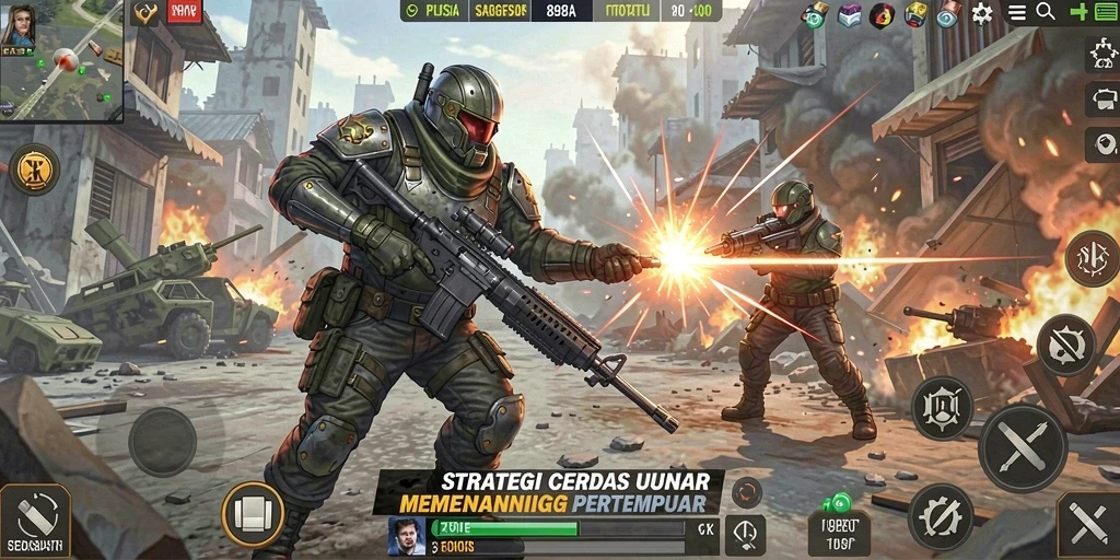 Tampilan gameplay <strong>898A</strong> yang intens dan strategis.
