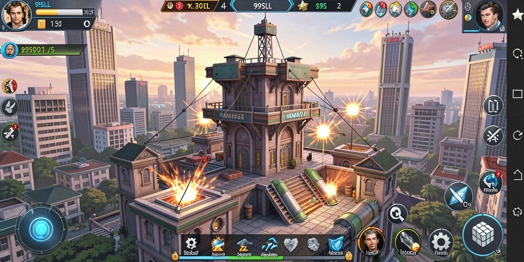 Tampilan gameplay Tower Defense 99SLL yang mendebarkan dan penuh warna.
