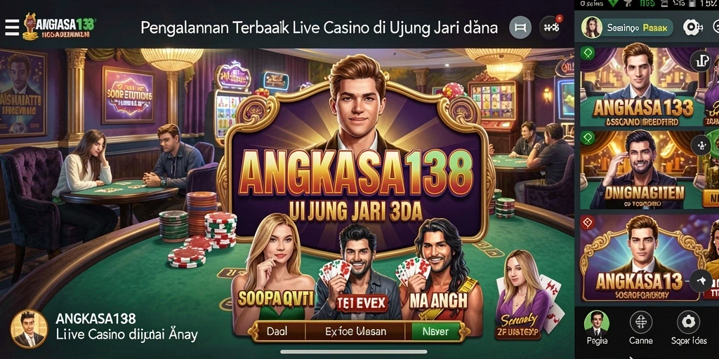 Screenshot ANGKASA138 menampilkan dealer profesional dan permainan langsung yang menarik.