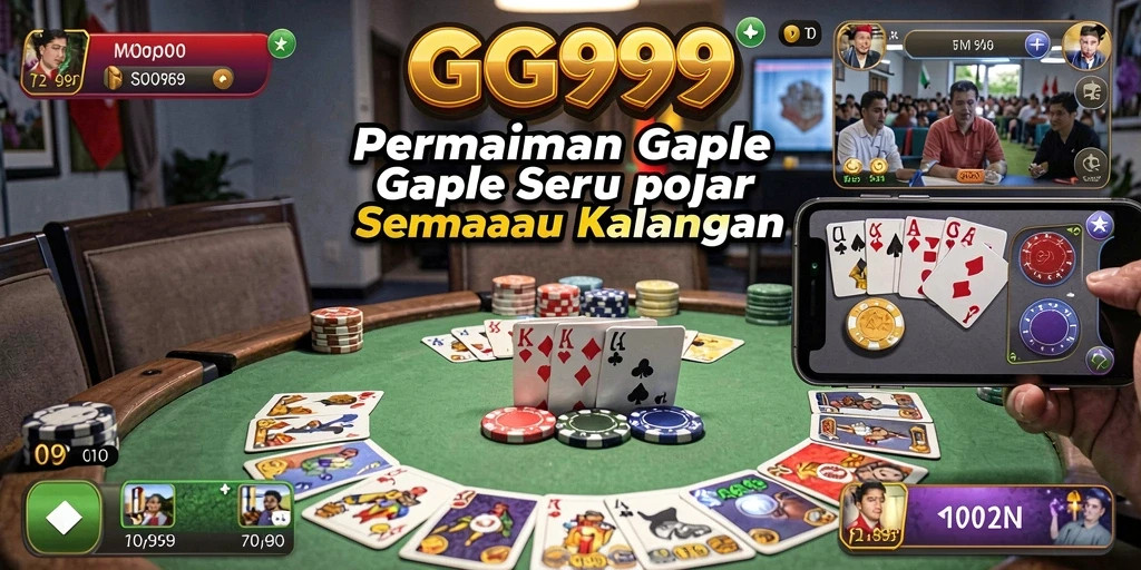 Screenshot gameplay GG999 yang menunjukkan keseruan permainan Gaple.