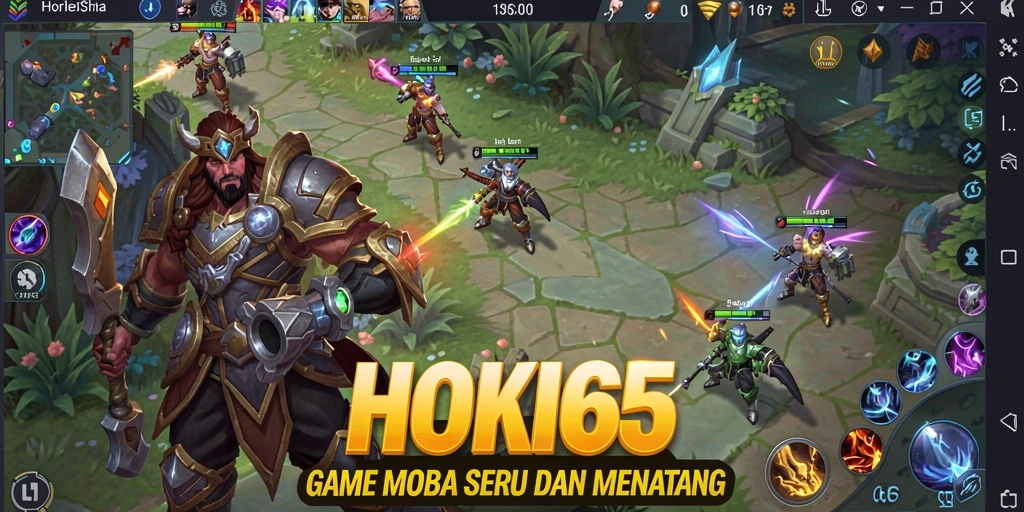 Tampilan gameplay seru HOKI65 dengan karakter-karakter unik dan strategi bertarung.