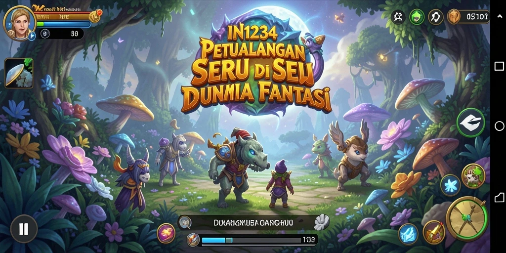Tampilan dinamis gameplay IN1234 di dunia petualangan fantastis.
