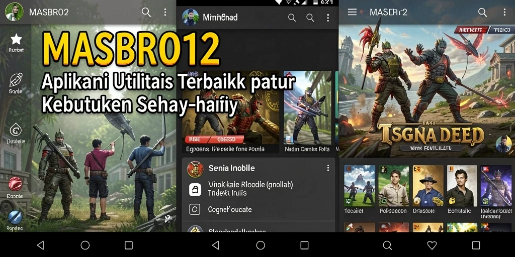 Tampilan aplikasi MASBRO12 yang menampilkan fitur-fitur utilitas yang berguna.