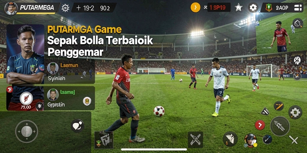 Screenshot gameplay PUTARMEGA menunjukkan aksi seru di lapangan.