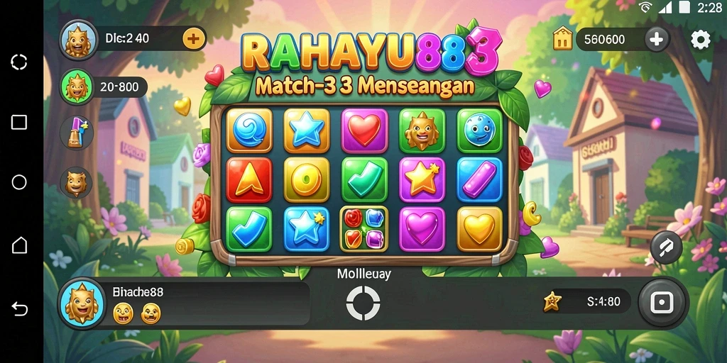 Gameplay seru RAHAYU88 dengan kombinasi warna-warni Matching.