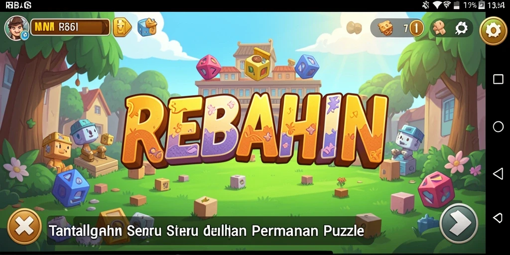 Tampilan gameplay menarik dari REBAHIN, penuh tantangan Puzzle.
